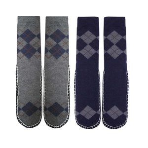 Adults 2-PK Knitted Slipper Socks